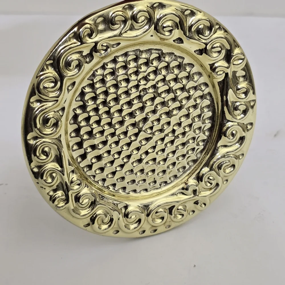 VINTAGE Gold Ceramic Ornate Scroll Classic Trinket Tray‎ 4.5